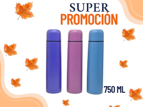 TERMOS BALA 750 ML DE ACERO COLORES PASTELES