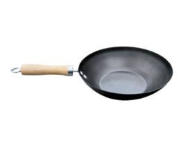 WOK 25 CM MANGO DE MADERA