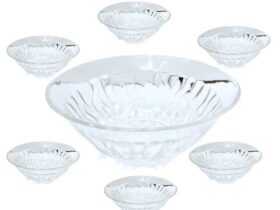 JUEGO 7 PIEZAS VIDRIO ONDAS