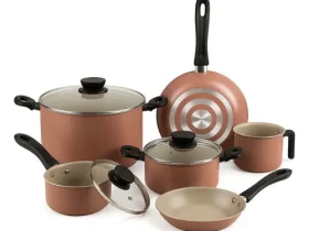 JUEGO DE BATERÍA LINZ DE 9 PCS ROSA